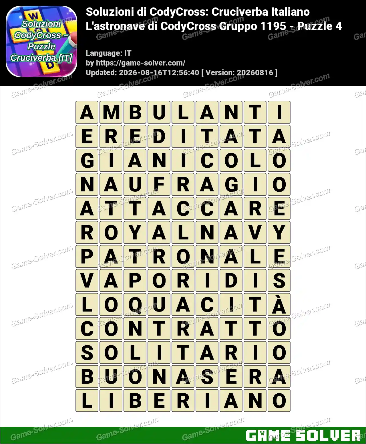Soluzioni di CodyCross: Cruciverba Italiano L’astronave di CodyCross Gruppo 1195 – Puzzle 4
